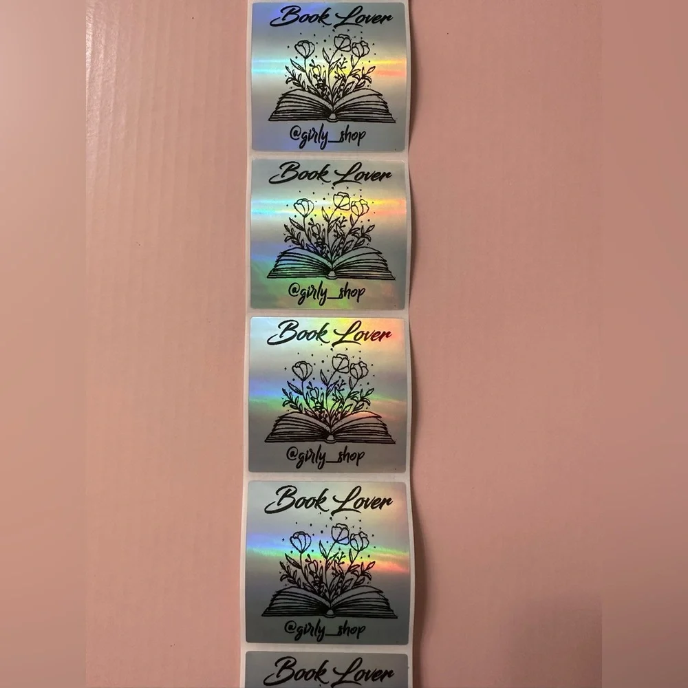 50ct. Custom “Book Lover” Square Stickers With Closet Name